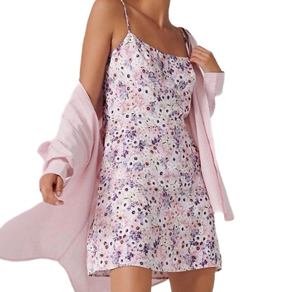Sunday Best Pink Floral Mini Candy Pink Sundress Size Medium